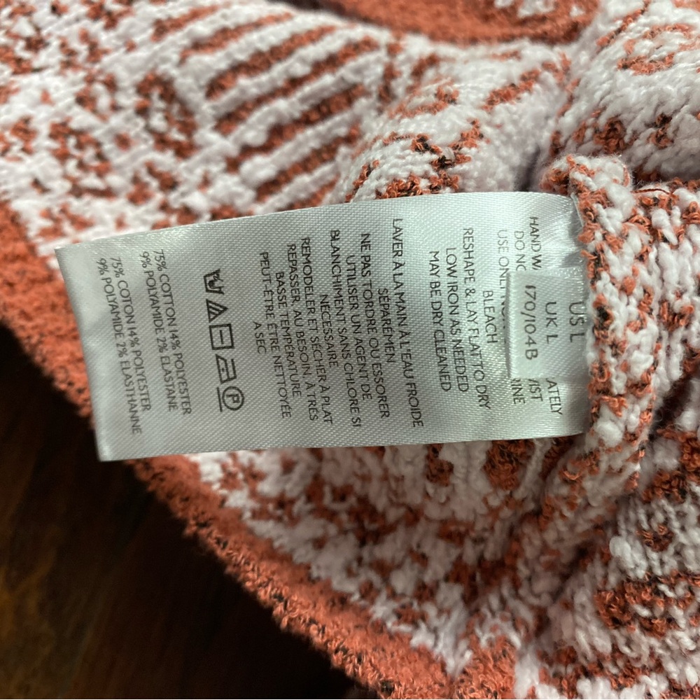 NWT New Free People Geo Floral Cropped Cardigan in Terracotta Large - Picture 10 of 11